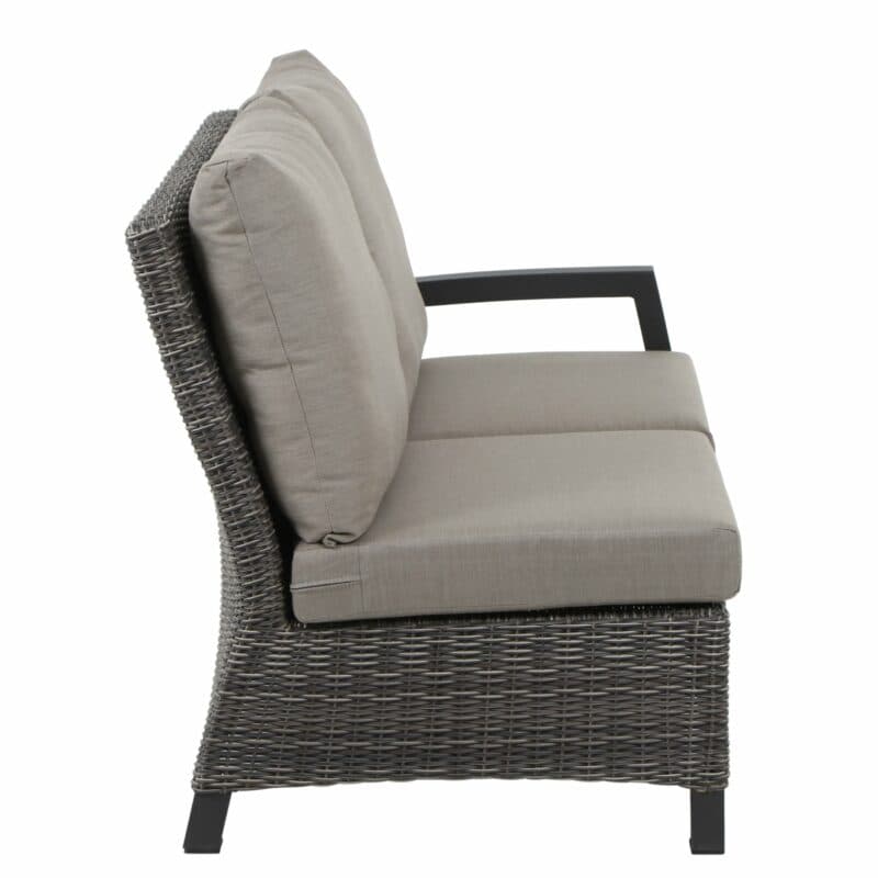 Siena Garden "Corido" Seitenteil links, Gestell Aluminium anthrazit matt, Geflecht charcoal grey, Kissen taupe meliert