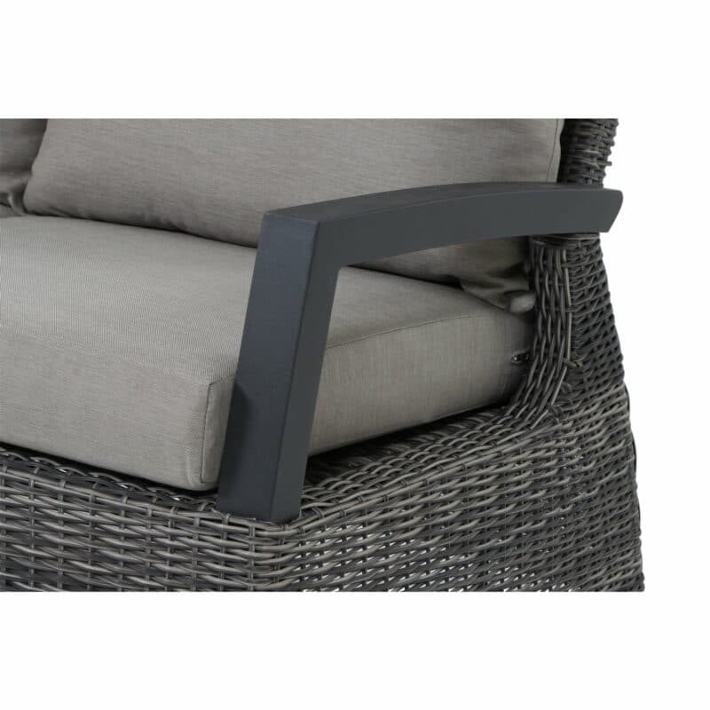 Siena Garden "Corido" Seitenteil links, Gestell Aluminium anthrazit matt, Geflecht charcoal grey, Kissen taupe meliert