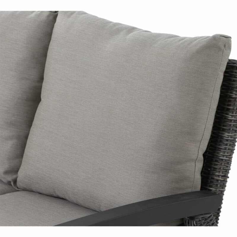 Siena Garden "Corido" Seitenteil links, Gestell Aluminium anthrazit matt, Geflecht charcoal grey, Kissen taupe meliert