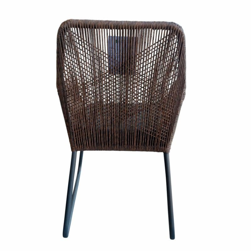 SIT Mobilia "Allanis" Gartenstuhl, Gestell Aluminium anthrazit, Geflecht Twisted Abaco Philipino, Kissen schwarz