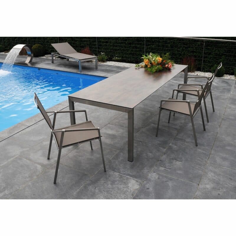 SIT Mobilia Gartentisch "Ventura", Gestell Edelstahl, Platte Keramik Oxido Flame