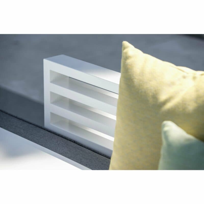 Stern Dining Bank Holly, Aluminium weiß, Kissen seidengrau