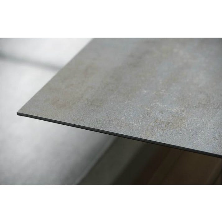 Stern Kufentisch, Gestell Aluminium anthrazit, Tischplatte HPL Nitro