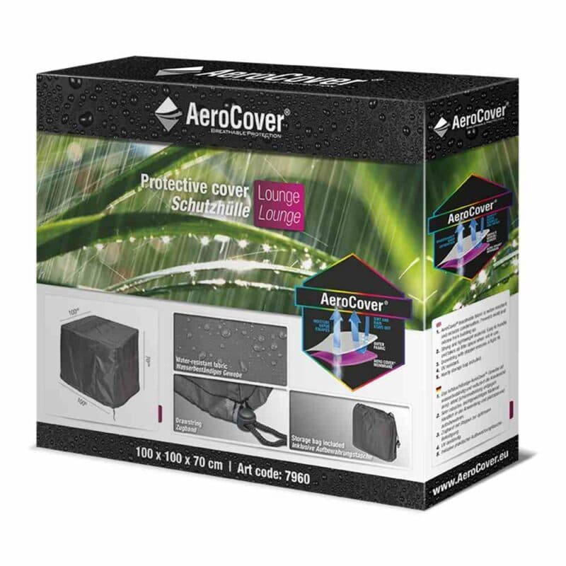 AeroCover Schutzhülle für Loungesessel – 100x100 cm, Höhe 70 cm