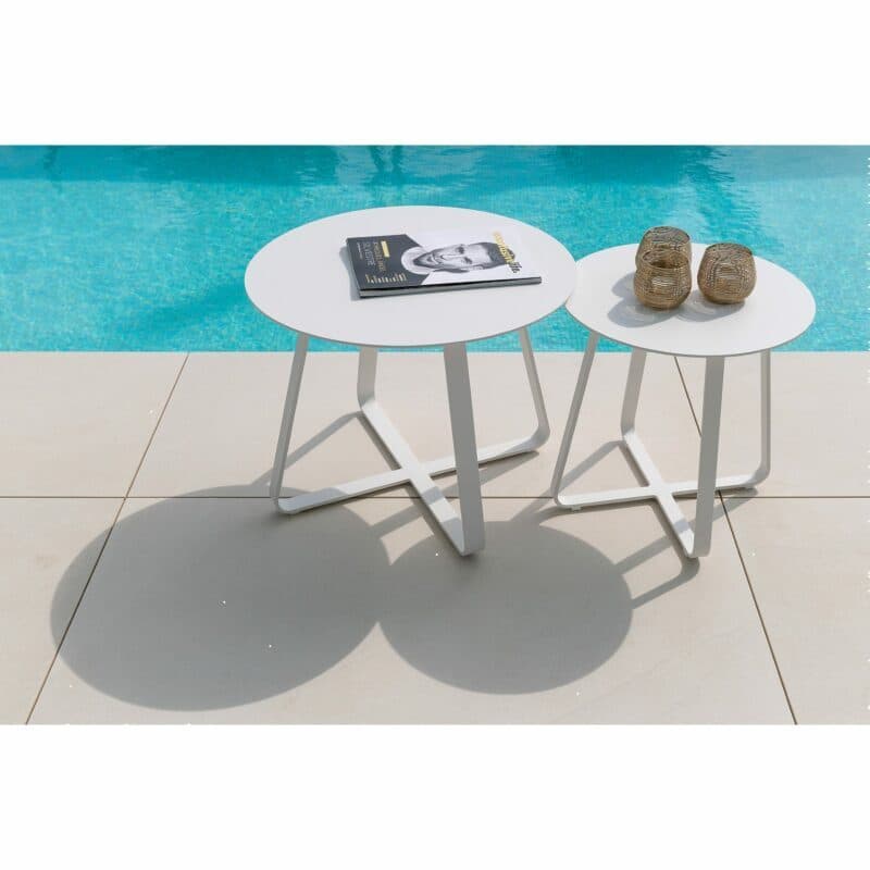 Jati&Kebon "Elko" Beistelltisch, Aluminium weiß