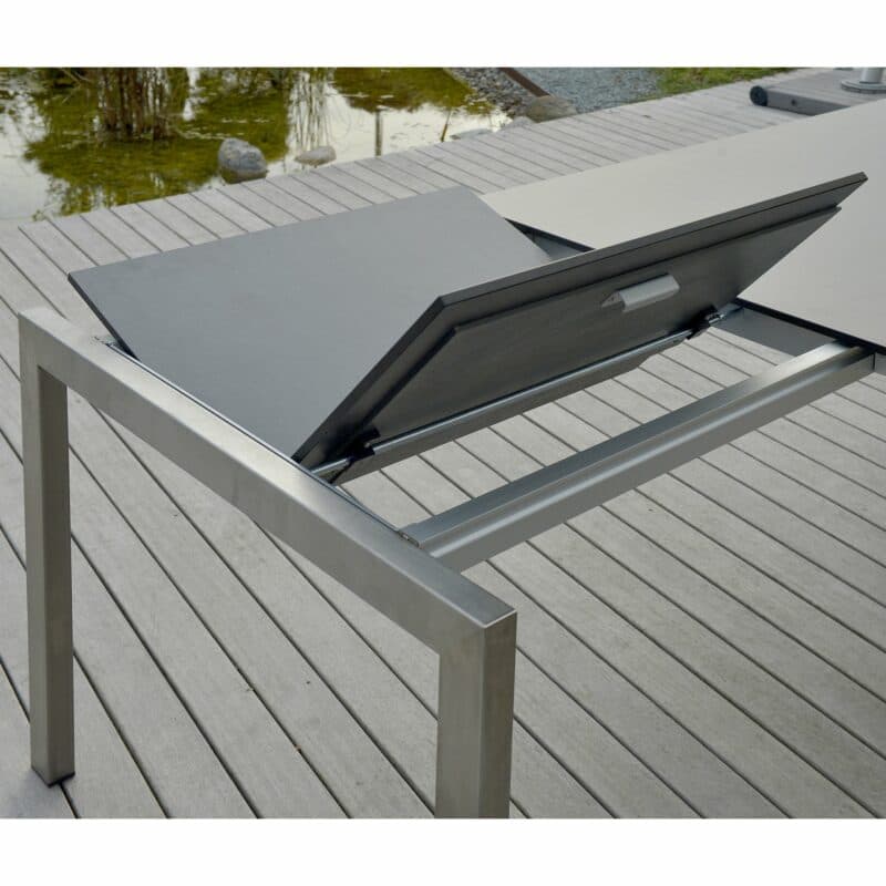 SIT Mobilia Gartentisch "Ventura“, Gestell Edelstahl, Detail Klappeinlage