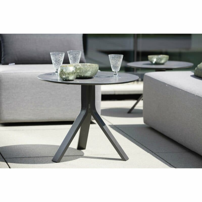 Stern "Freddie" Beistelltisch, Gestell Aluminium anthrazit, Tischplatte HPL smoky