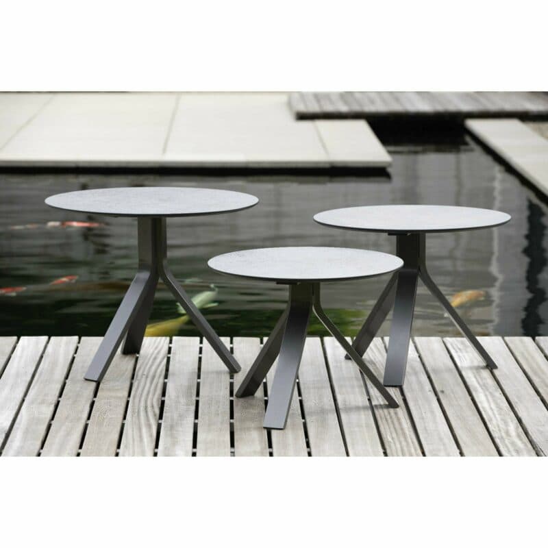 Stern "Freddie" Beistelltisch, Gestell Aluminium anthrazit, Tischplatte HPL smoky