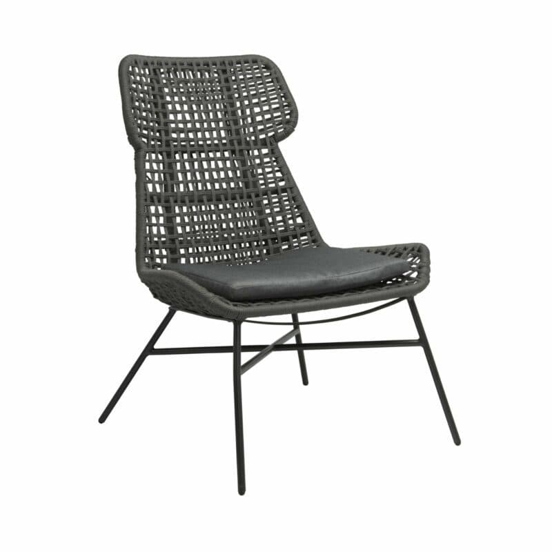 Stern "Greta" Relaxsessel, Gestell Aluminium anthrazit, Synthetikfaser platin, Sitz-und Rückenkissen seidengrau