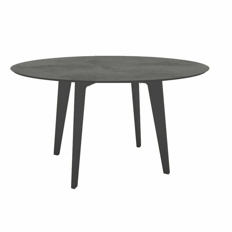 Stern Gartentisch Ø 134 cm, Alu anthrazit, Tischplatte HPL Zement