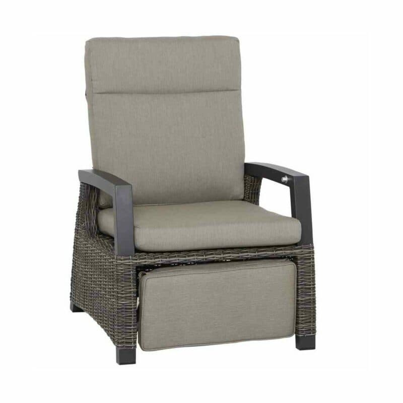 Siena Garden "Corido" Relax Loungesessel, Gestell Aluminium anthrazit matt, Geflecht charcoal grey, Kissen taupe meliert