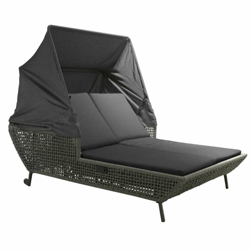Daybed "Greta" von Stern , Gestell Aluminium anthrazit, Synthetikfaser platin inkl. Kissen seidengrau