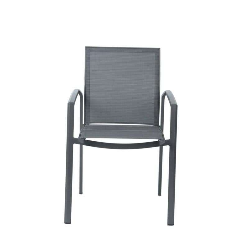 Stern Stapelsessel "Kari", Gestell Aluminium anthrazit, Textilgewebe karbon