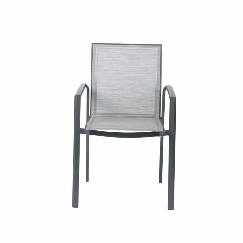 Stern Stapelsessel "Kari", Gestell Aluminium anthrazit, Textilgewebe silber