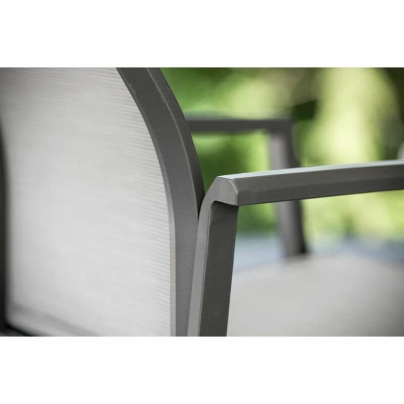 Stern Stapelsessel "Kari", Gestell Aluminium anthrazit, Textilgewebe silber