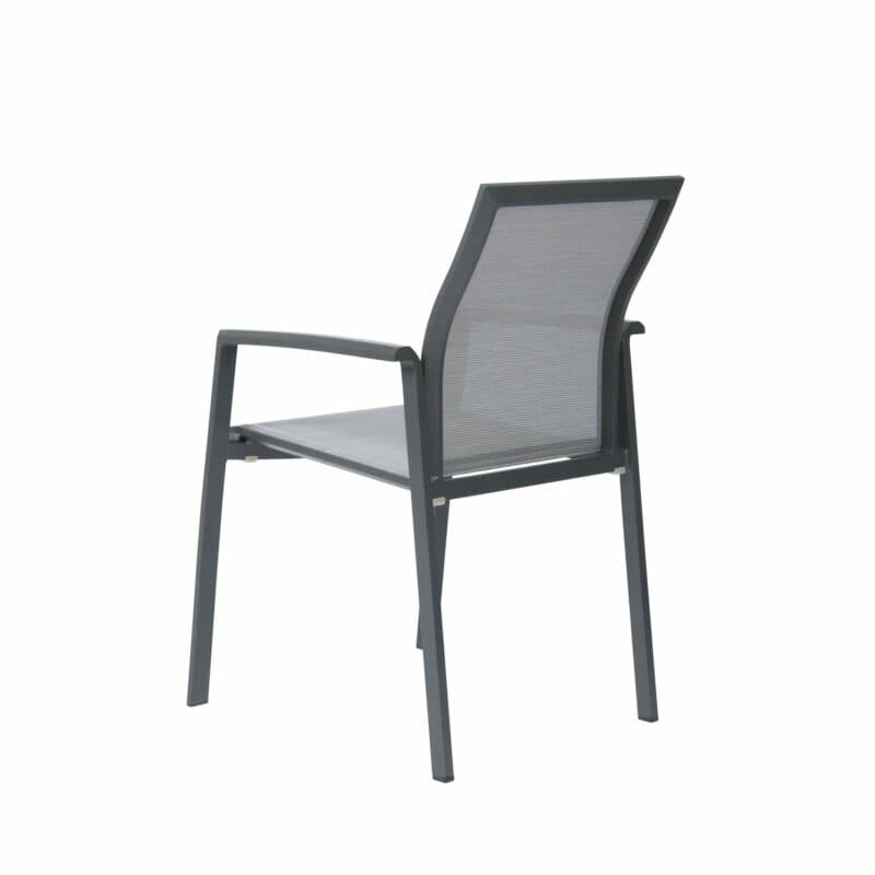 Stern Stapelsessel "Kari", Gestell Aluminium anthrazit, Textilgewebe silber