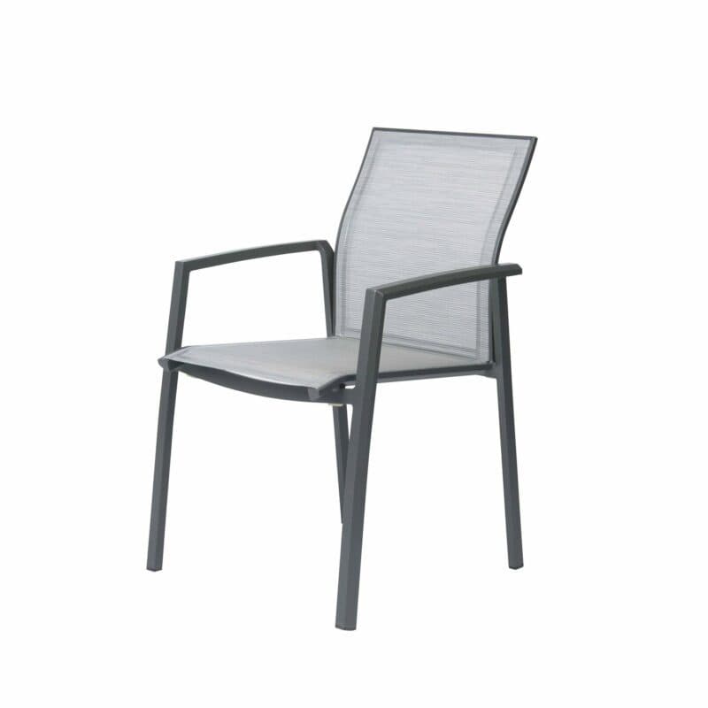 Stern Stapelsessel "Kari", Gestell Aluminium anthrazit, Textilgewebe silber
