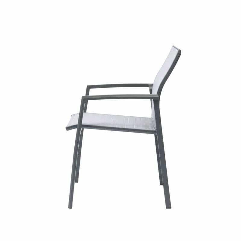 Stern Stapelsessel "Kari", Gestell Aluminium anthrazit, Textilgewebe silber