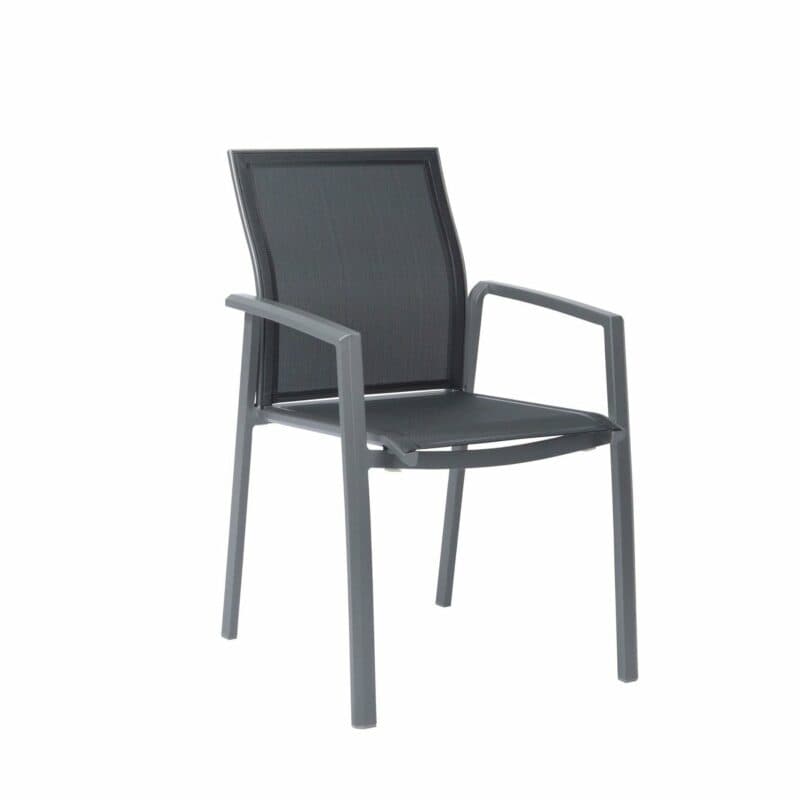 Stern Stapelsessel "Kari", Gestell Aluminium graphit, Textilgewebe silbergrau