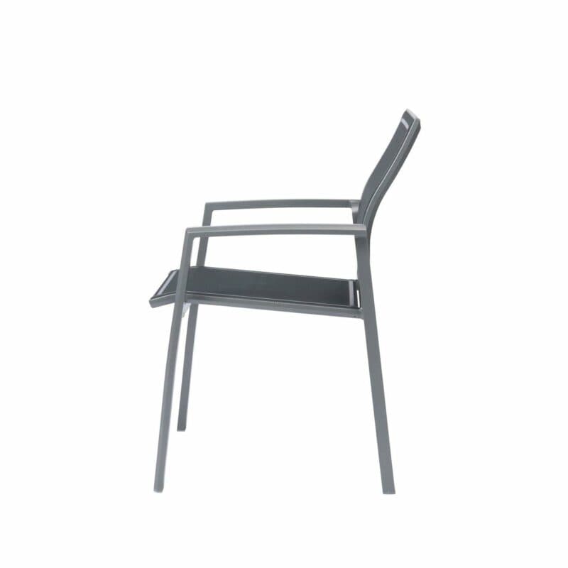 Stern Stapelsessel "Kari", Gestell Aluminium graphit, Textilgewebe silbergrau