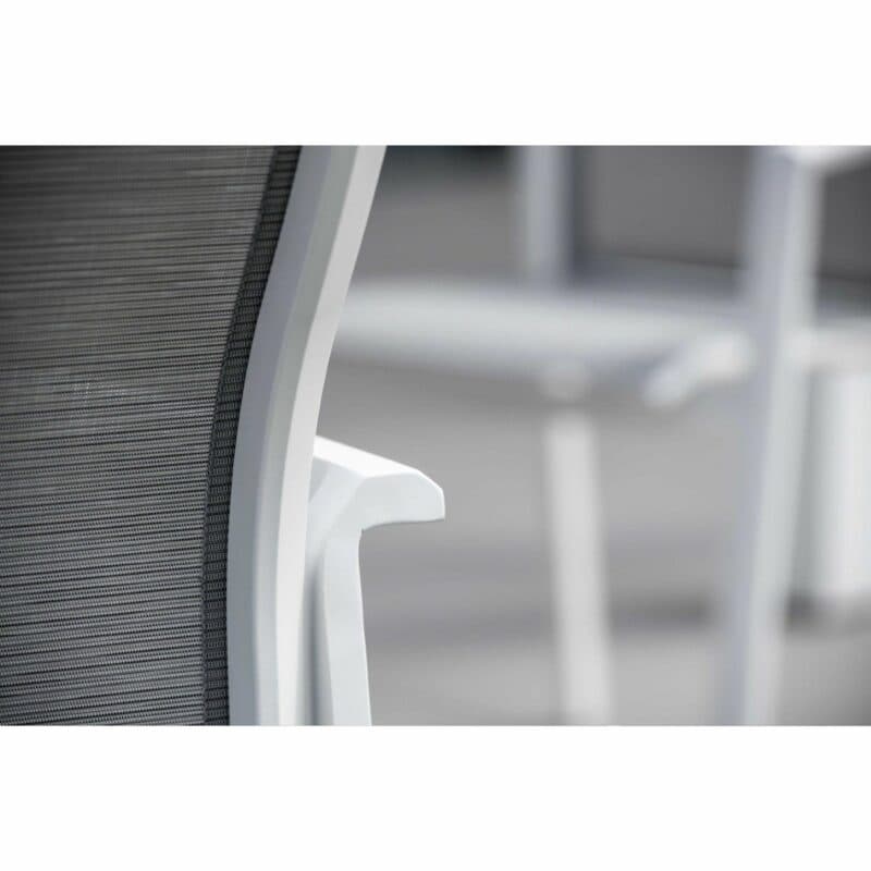 Stern Stapelsessel "Kari", Gestell Aluminium weiß, Textilgewebe silber