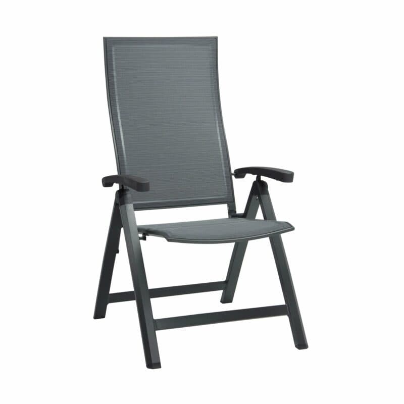Stern Klappsessel "Kari", Gestell Aluminium anthrazit, Sitzfläche Textilgewebe karbon, Armlehnen Aluminium anthrazit