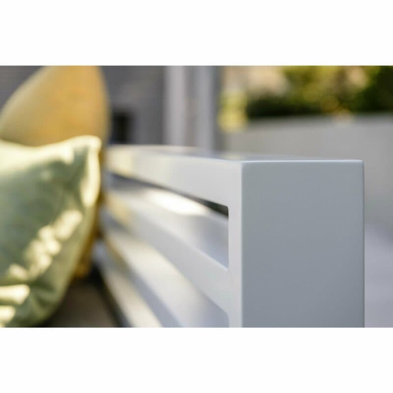 Stern "New Holly" Dining-Bank, Alu weiß, Polster seidengrau