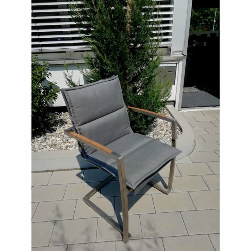 Gartenkultur Auflage für Freischwinger, mit Stehsaum, Sunbrella Natté charcoal chiné