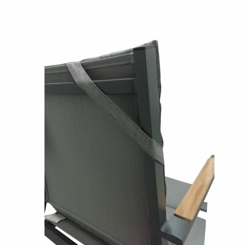 Gartenkultur Auflage für Stapelsessel "Beja" (Jati&Kebon) und "Yuri" (Home Islands), mit Stehsaum, Sunbrella® Natté Charcoal Chiné