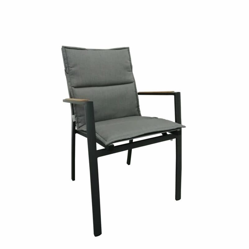Gartenkultur Auflage für Stapelsessel "Beja" (Jati&Kebon) und "Yuri" (Home Islands), mit Stehsaum, Sunbrella® Natté Charcoal Chiné