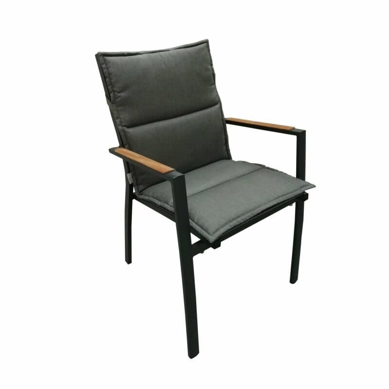 Gartenkultur Auflage für Stapelsessel "Beja" (Jati&Kebon) und "Yuri" (Home Islands), mit Stehsaum, Sunbrella® Natté Charcoal Chiné