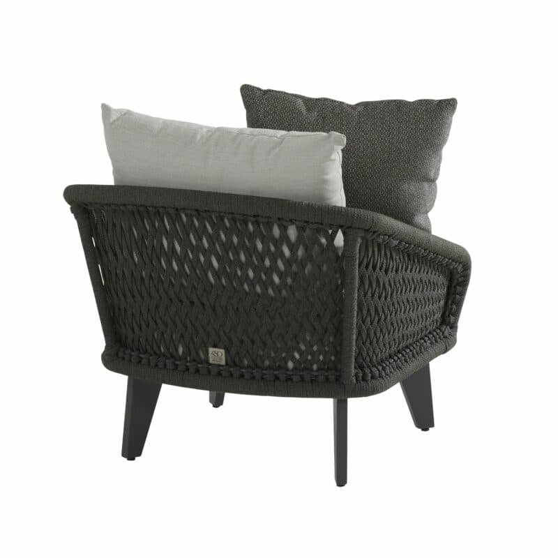 4Seasons Outdoor Loungesessel "Belize" inkl. 2 Kissen & 1 Dekokissen, Gestell Aluminium anthrazit, Rope schwarz