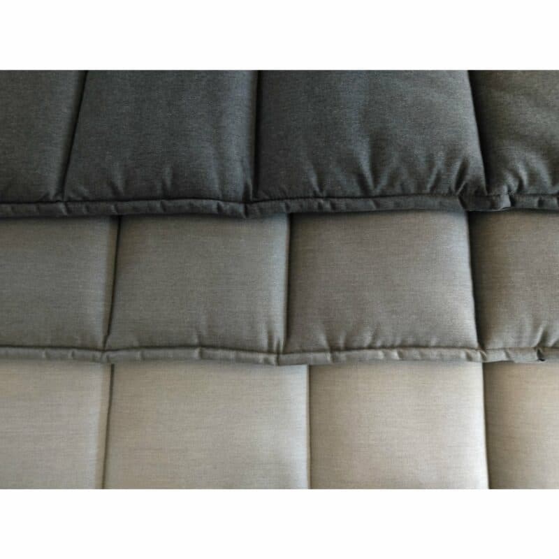 Gartenkultur Auflage mit Stehsaum, Sunbrella® Stoff: unten Natté Grey Chiné, Mitte Natté Charcoal Chiné, oben Natté Sooty