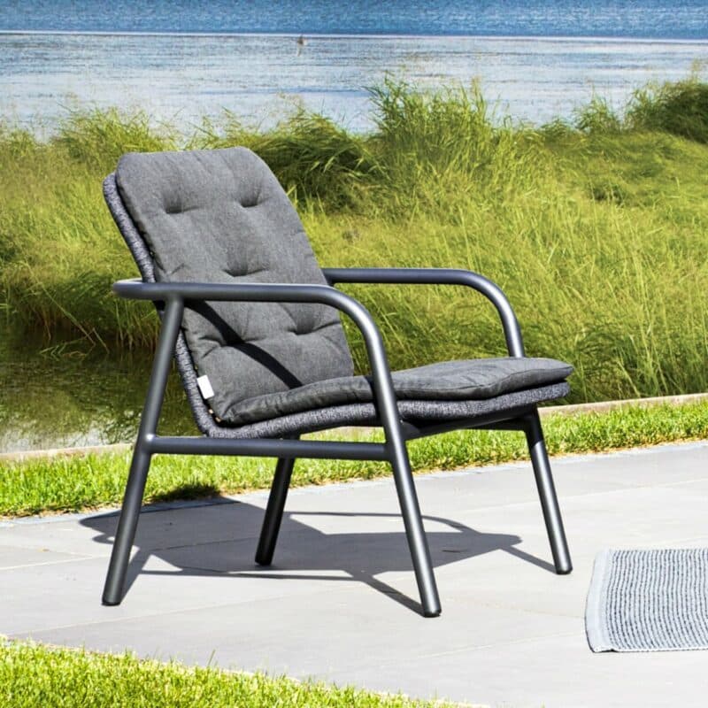 Gartenkultur Auflage für Jati&Kebon Loungesessel "Durham", Sunbrella® Natte charcoal chine