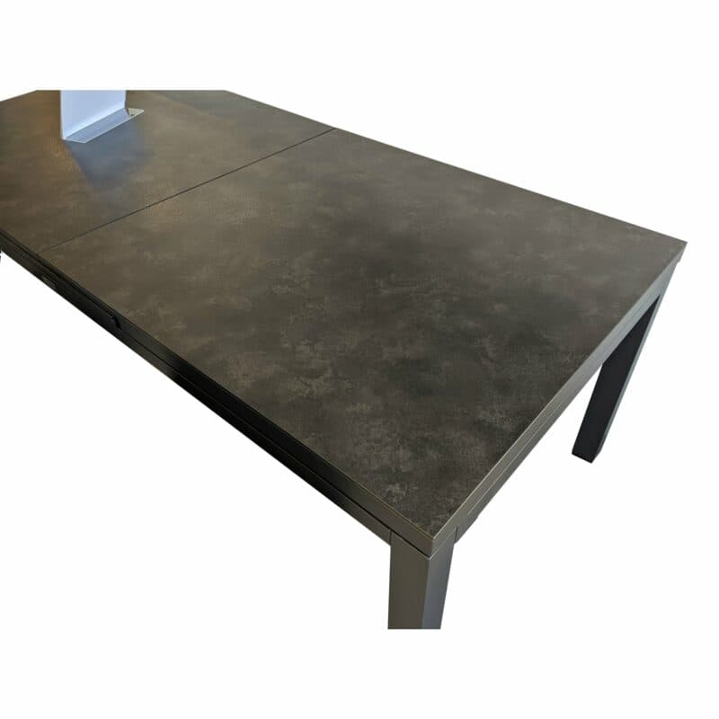 Jati&Kebon Ausziehtisch "Gabon", Gestell Aluminium eisengrau, Tischplatte HPL nero granite