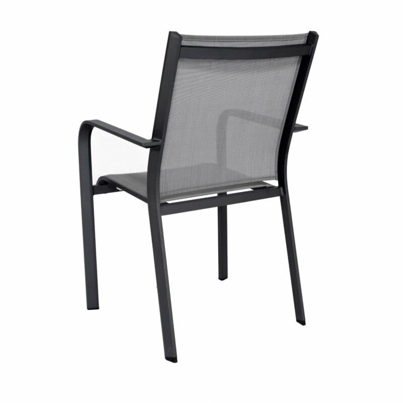 Jati&Kebon Stapelsessel "Dransy", Gestell Aluminium eisengrau, Bespannung Jatex silbergrau