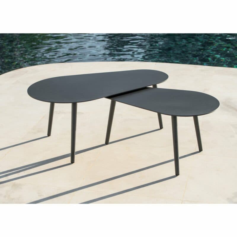 Jati&Kebon "Amazone" Kaffeetisch-Set, Aluminium eisengrau