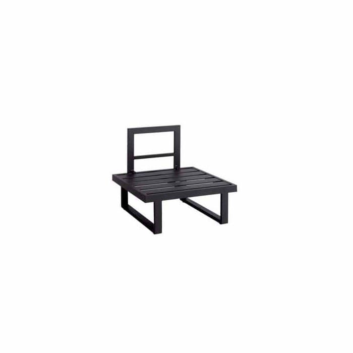 Jati&Kebon "Rao" 1-Sitzer Modul, Aluminium eisengrau mit zusätzlicher Rückenlehne