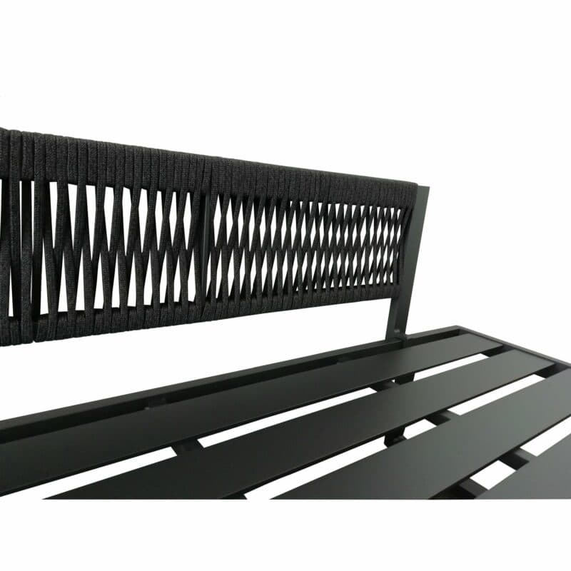 Jati&Kebon "Rao Rope" Multifunktionsliege/Loungesofa, Gestell Alu eisengrau, Rope charcoal black