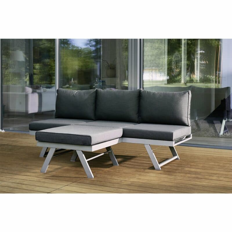 Sieger Loungeserie "Auckland", Gestell Aluminium graphit, Kissenfarbe grau