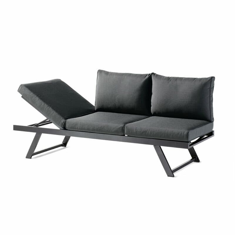 Sieger Lounge/Liege "Auckland", Gestell Aluminium eisengrau, Kissenfarbe grau