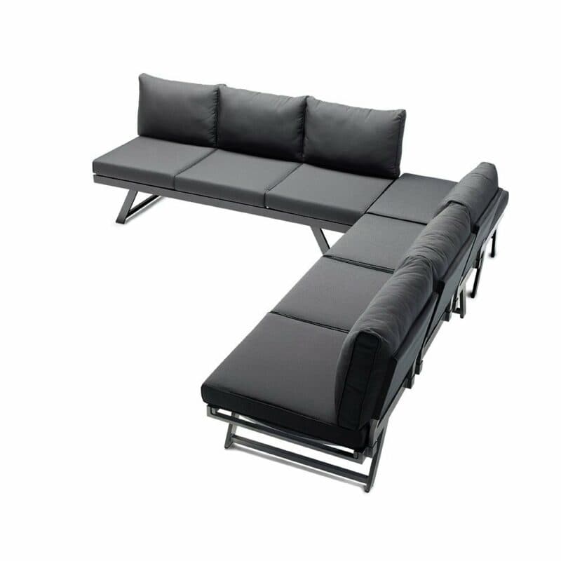 Sieger Loungeserie "Auckland", Gestell Aluminium eisengrau, Kissenfarbe grau