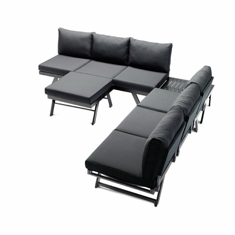 Sieger Loungeserie "Auckland", Gestell Aluminium eisengrau, Kissenfarbe grau