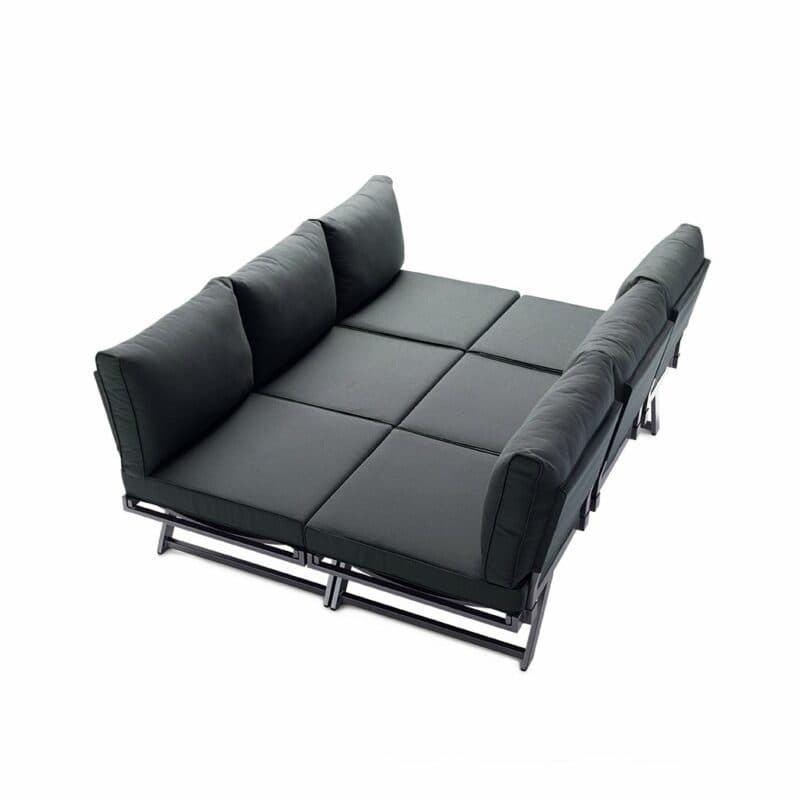 Sieger Loungeserie "Auckland", Gestell Aluminium eisengrau, Kissenfarbe grau