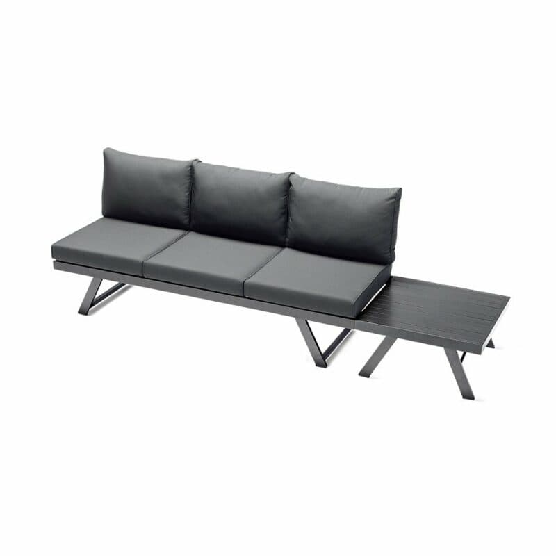 Sieger Loungeserie "Auckland", Gestell Aluminium eisengrau, Kissenfarbe grau