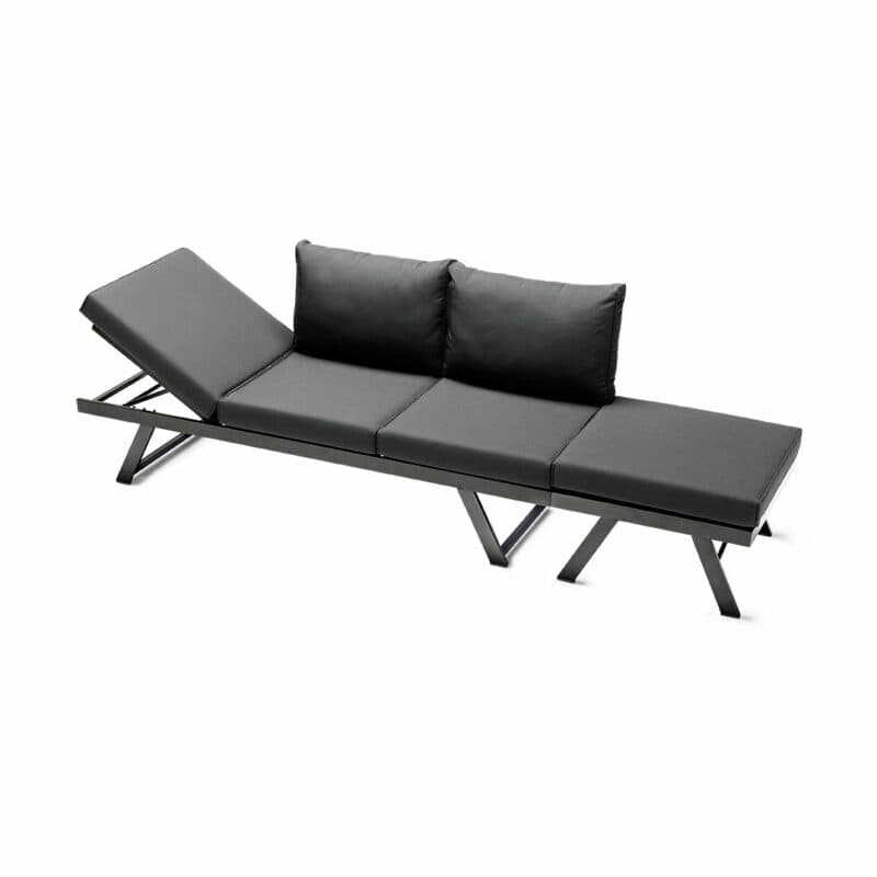 Sieger Loungeserie "Auckland", Gestell Aluminium eisengrau, Kissenfarbe grau
