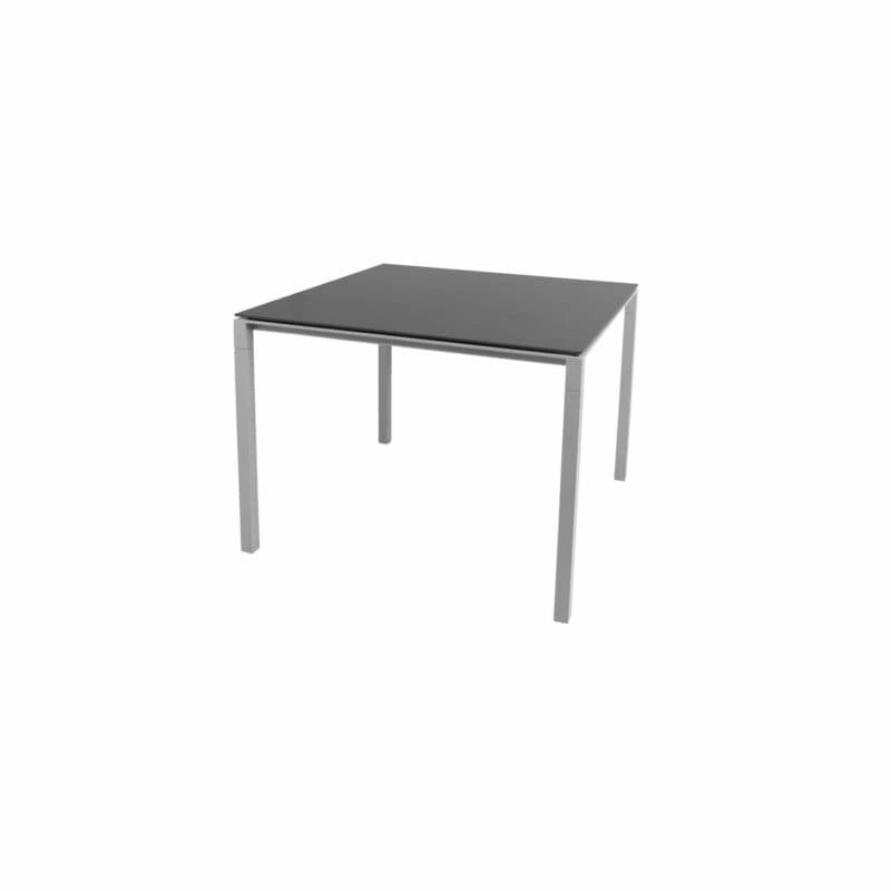 Cane-line Gartentisch "Pure", Gestell Aluminium hellgrau, Platte Keramik nero-black, 100x100 cm