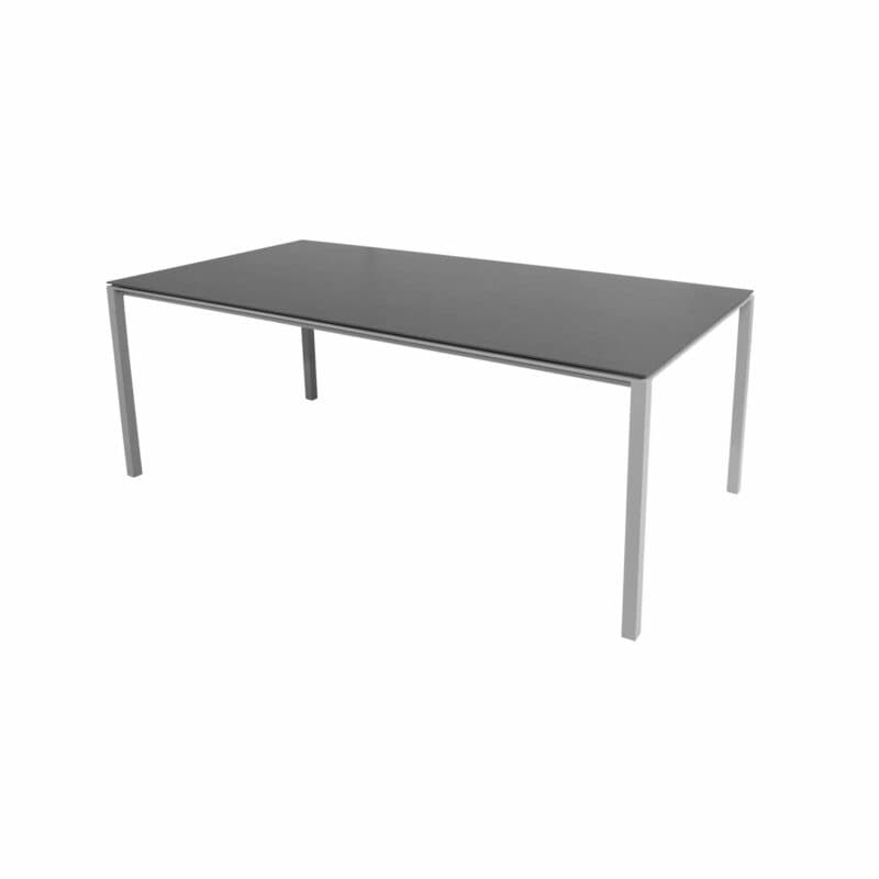 Cane-line Gartentisch "Pure", Gestell Aluminium hellgrau, Platte Keramik Nero black, 200x100 cm