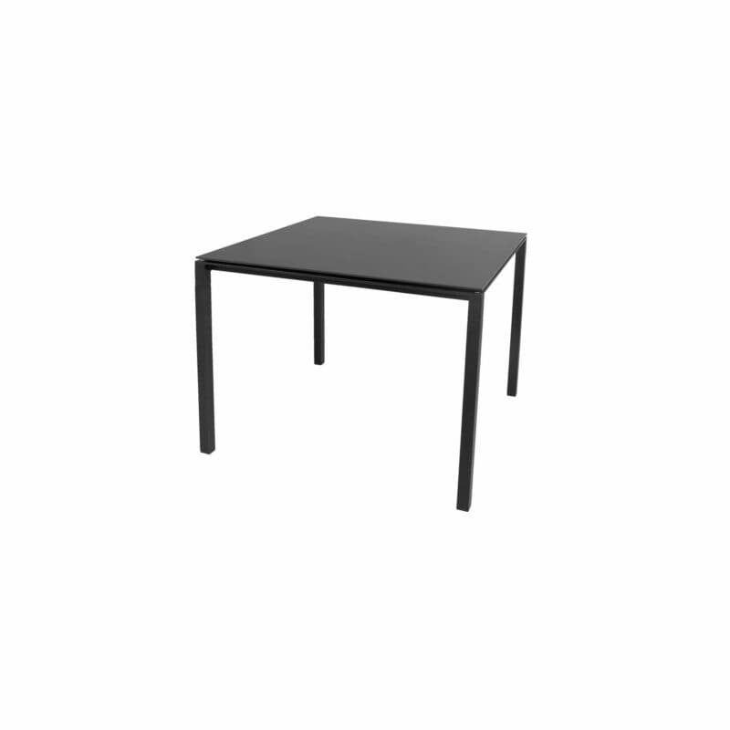 Cane-line Gartentisch "Pure", Gestell Aluminium lavagrau, Platte Keramik nero-black, 100x100 cm