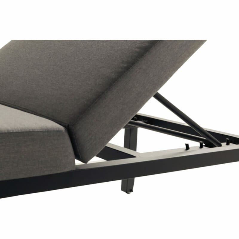 Hartman "Eva" hohe Sonnenliege, Gestell Alu schwarz, Bezug Sunbrella® grau